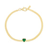 Emerald Green Heart x Herringbone Bracelet - Adina Eden's Jewels