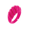 Neon Pink Enamel Braided Dome Ring - Adina Eden's Jewels