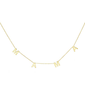Gold Mama Letter Necklace - Adina Eden's Jewels