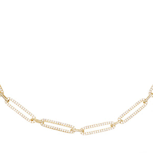 Gold Pavé Oval Link Choker - Adina Eden's Jewels