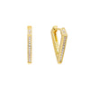 Gold / 15 MM Pavé Triangular Hoop Earring - Adina Eden's Jewels