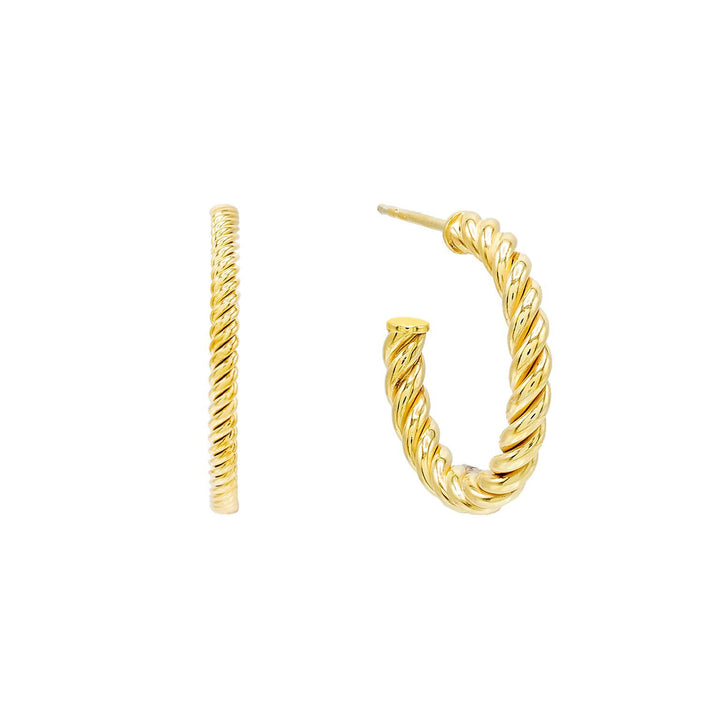 Gold / 20 MM Rope Hoop Earring - Adina Eden's Jewels