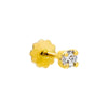 14K Gold / Single / 2 MM CZ Square Threaded Stud Earring 14K - Adina Eden's Jewels