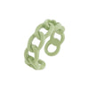 Light Green Enamel Colored Chain Link Ring - Adina Eden's Jewels