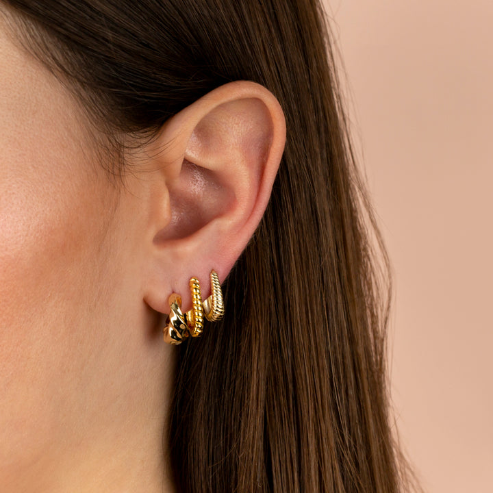  Chunky Twist Huggie Earring - Adina Eden's Jewels