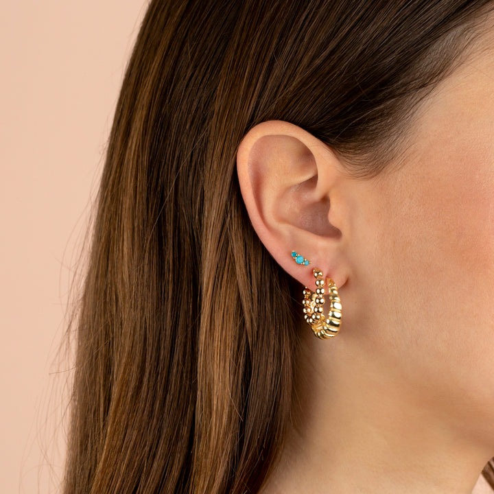  Large Ridged Hoop Earring - Adina Eden's Jewels