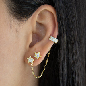  Pavé Star Stud X Ear Cuff Combo Set - Adina Eden's Jewels