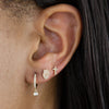  CZ Dainty Cross Threaded Stud Earring 14K - Adina Eden's Jewels