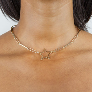  Open Star Link Necklace 14K - Adina Eden's Jewels