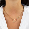 14K Gold Open Heart Link Necklace 14K - Adina Eden's Jewels