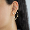  Bezel Star Chain Ear Cuff X Stud Earring - Adina Eden's Jewels