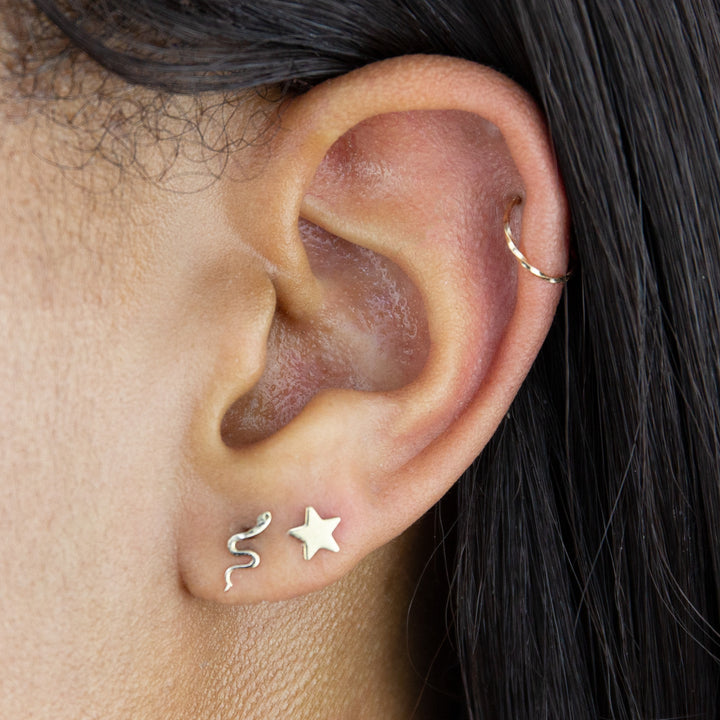 Twisted Cartilage Threader Hoop 14K - Adina Eden's Jewels