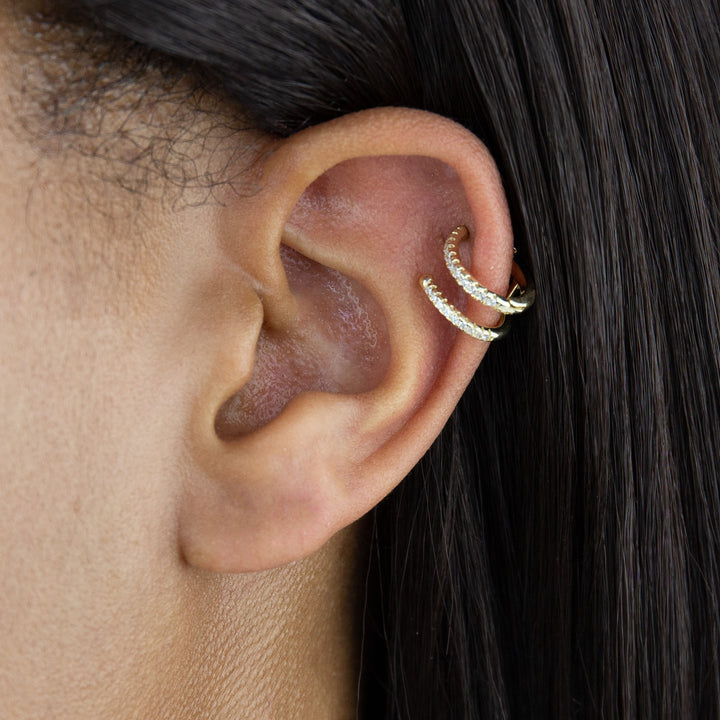  Double Hinge Cartilage Huggie Earring - Adina Eden's Jewels