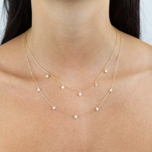  Diamond Multi Star Necklace 14K - Adina Eden's Jewels
