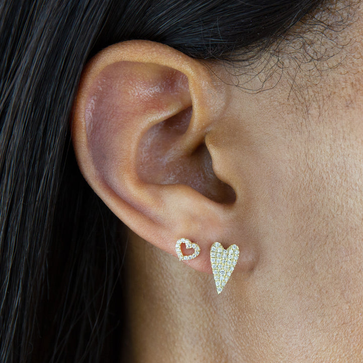  CZ Open Heart Stud Earring 14K - Adina Eden's Jewels