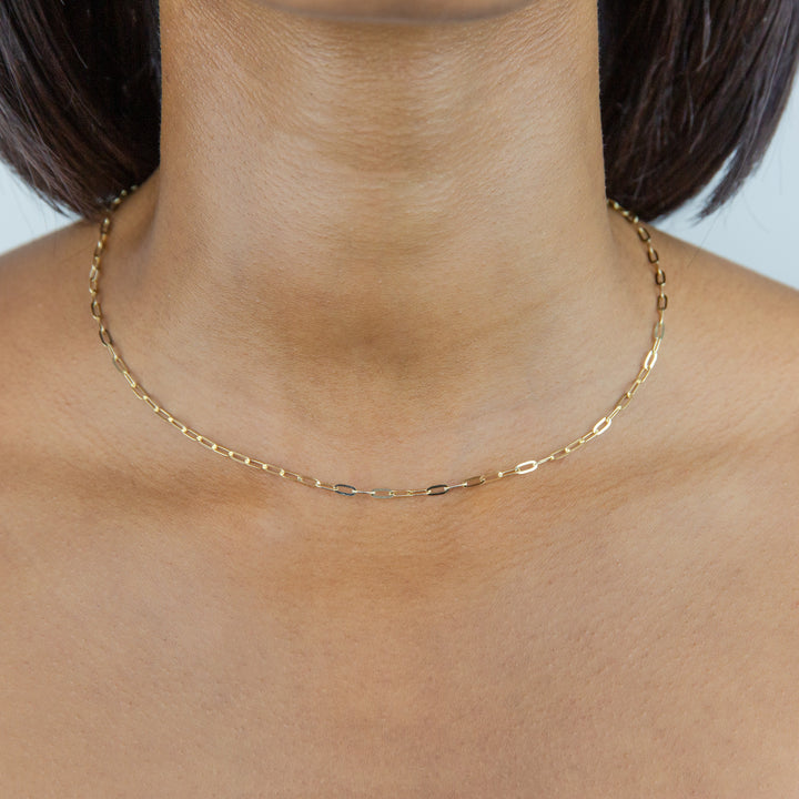  Medium Paperclip Chain Necklace 14K - Adina Eden's Jewels