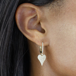  Diamond Heart Huggie Earring 14K - Adina Eden's Jewels