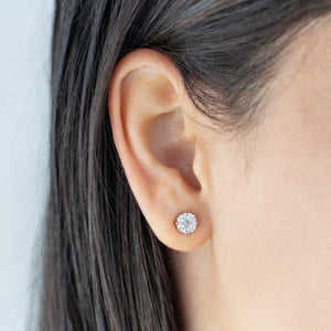  Diamond Round Illusion Stud Earring 14K - Adina Eden's Jewels
