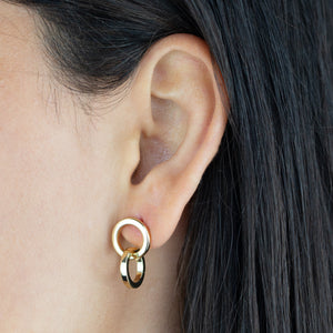  Solid Double Circle Huggie Earring - Adina Eden's Jewels