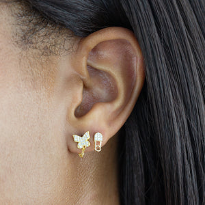  Pavé Butterfly Chain Stud Earring - Adina Eden's Jewels