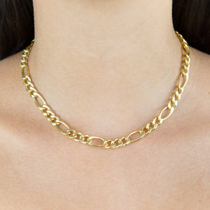  XL Hollow Figaro Choker 14K - Adina Eden's Jewels