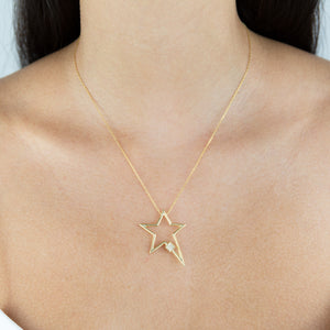  CZ Large Open Star Necklace - Adina Eden's Jewels