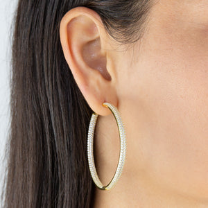  Large Pavé Hoop Earring - Adina Eden's Jewels