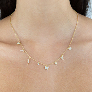  Pavé Mini Charms Necklace - Adina Eden's Jewels