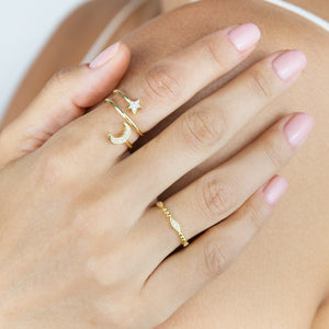  Pavé Moon X Star Ring - Adina Eden's Jewels