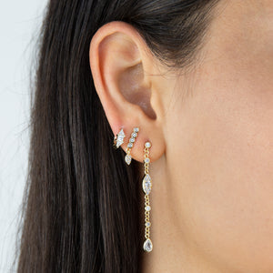  CZ Evil Eye Chain Drop Earring - Adina Eden's Jewels