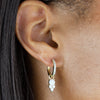  CZ X Opal Cluster Huggie Earring - Adina Eden's Jewels