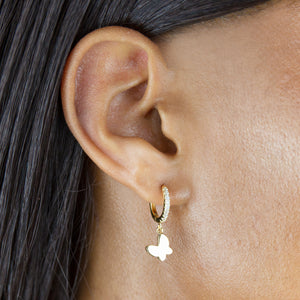  Pavé Butterfly Huggie Earring - Adina Eden's Jewels