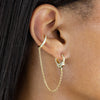  CZ Handcuff Chain Ear Cuff X Huggie Earring - Adina Eden's Jewels
