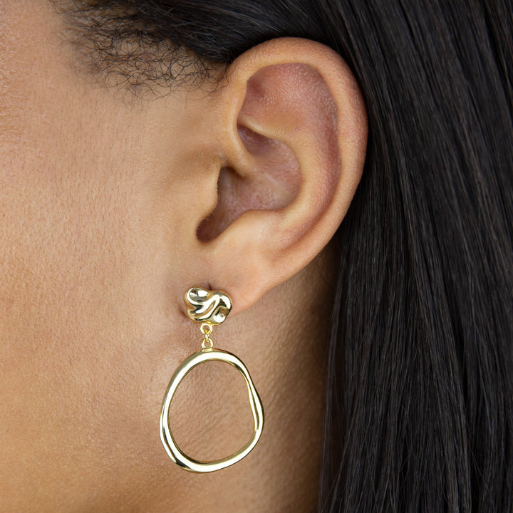  Open Oval Link Drop Stud Earring - Adina Eden's Jewels