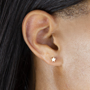  Star Threaded Stud Earring 14K - Adina Eden's Jewels
