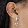  CZ Starburst Chain Stud Earring - Adina Eden's Jewels