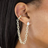  CZ Chain Ear Cuff X Stud Earring - Adina Eden's Jewels