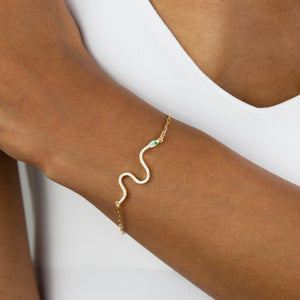  CZ Snake Link Bracelet - Adina Eden's Jewels