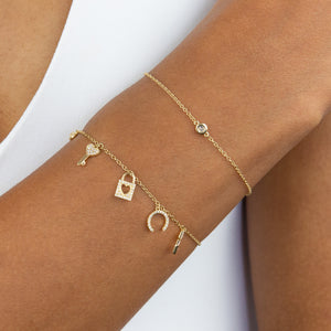  Diamond Love Charms Bracelet 14K - Adina Eden's Jewels