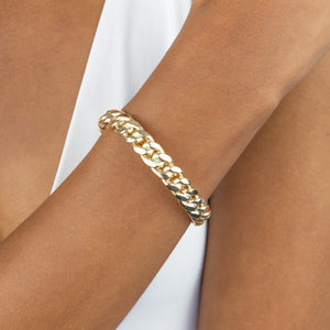  Wide Cuban Chain Bangle 14K - Adina Eden's Jewels