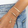  Engravable Solid Bar Chain Link Bracelet 14K - Adina Eden's Jewels