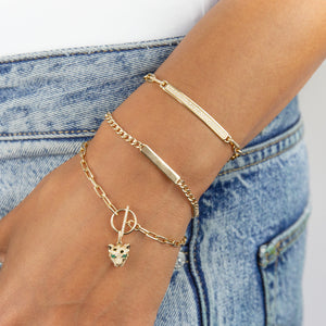  Diamond Panther Toggle Chain Bracelet 14K - Adina Eden's Jewels