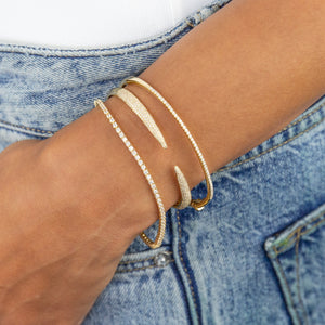  Diamond Claw Bangle 14K - Adina Eden's Jewels