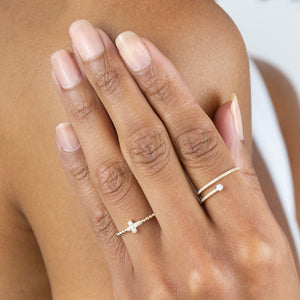  Diamond Stone Wrap Ring 14K - Adina Eden's Jewels