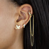  CZ Chain Drop Huggie Earring - Adina Eden's Jewels