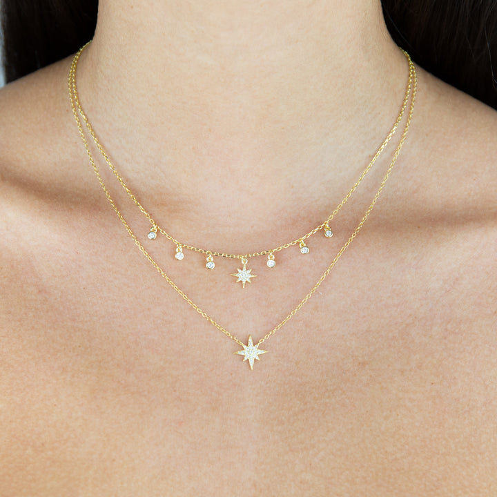  CZ Bezel Starburst Necklace - Adina Eden's Jewels