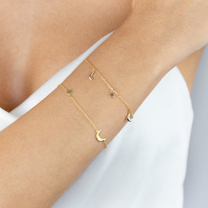  Solid Star X Moon Bracelet - Adina Eden's Jewels