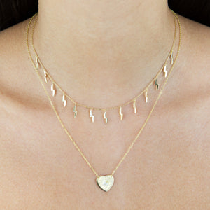  Mini CZ Lightning X Heart Necklace - Adina Eden's Jewels