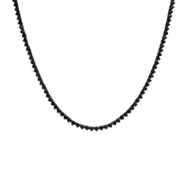 Onyx Colored Three Prong Tennis Necklace - Adina Eden's Jewels