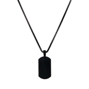 Onyx Onyx Matte Dog Tag Necklace - Adina Eden's Jewels